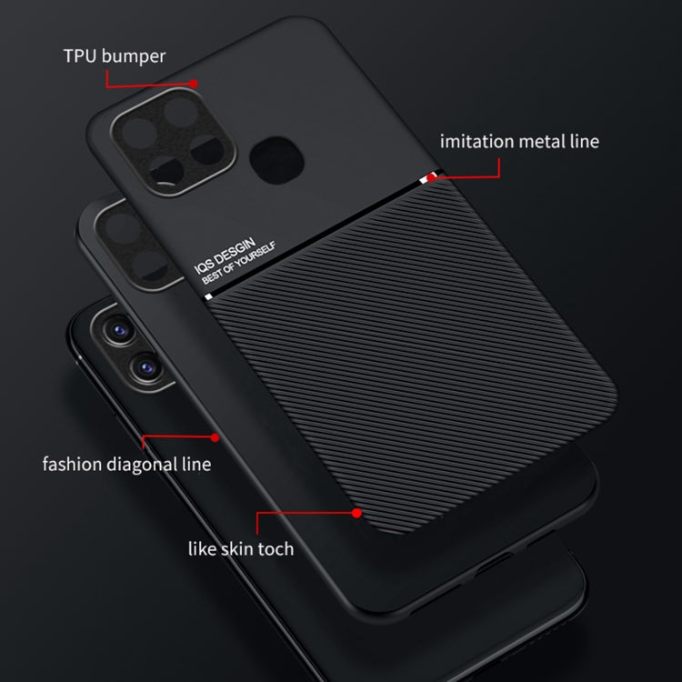 For Infinix Smart 6 Classic Tilt Strip Grain Magnetic Shockproof PC + TPU Phone Case