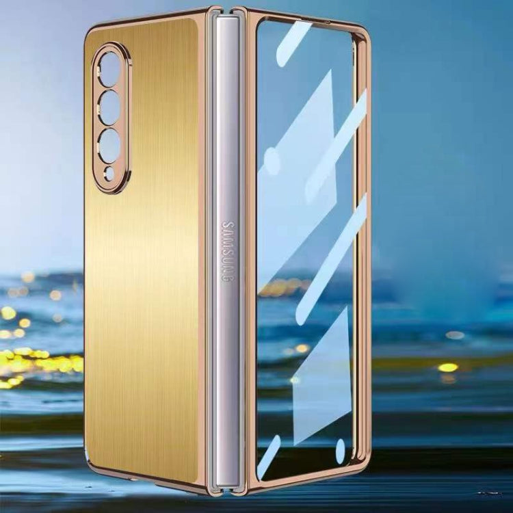 For Samsung Galaxy Z Fold3 5G Electroplated Stainless Steel Phone Case