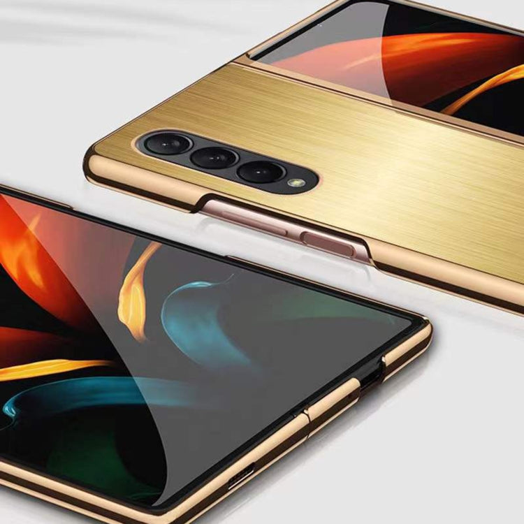For Samsung Galaxy Z Fold3 5G Electroplated Stainless Steel Phone Case