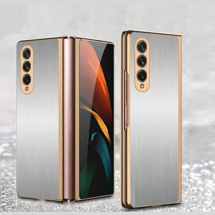 For Samsung Galaxy Z Fold3 5G Electroplated Stainless Steel Phone Case
