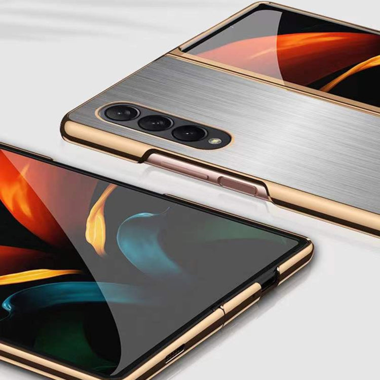 For Samsung Galaxy Z Fold3 5G Electroplated Stainless Steel Phone Case