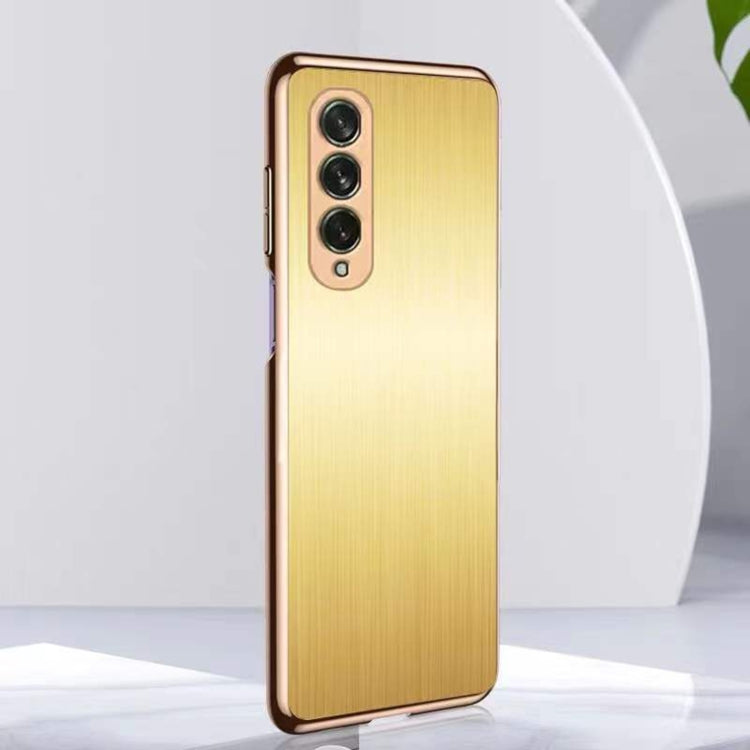 For Samsung Galaxy Z Fold3 5G Electroplated Stainless Steel Phone Case