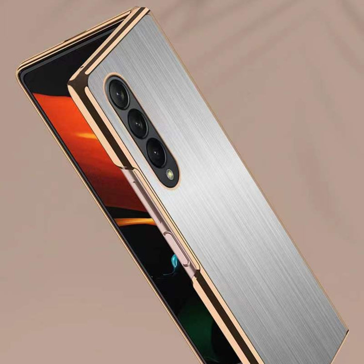 For Samsung Galaxy Z Fold3 5G Electroplated Stainless Steel Phone Case