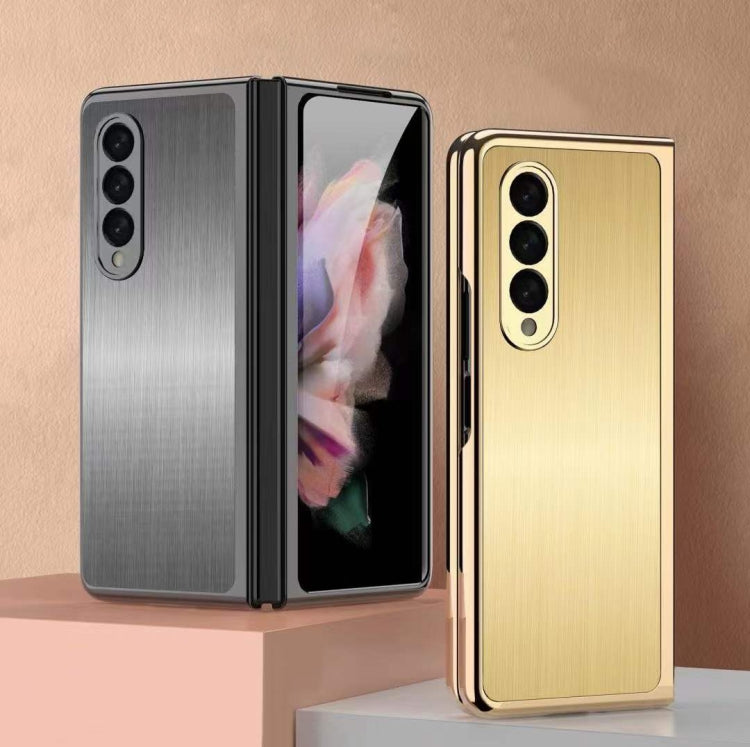 For Samsung Galaxy Z Fold3 5G Electroplated Stainless Steel Phone Case