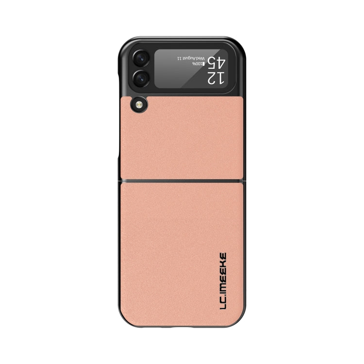 For Samsung Galaxy Z Flip4 5G LC.IMEEKE Shock-resistant Plain Leather All-inclusive Protective Case