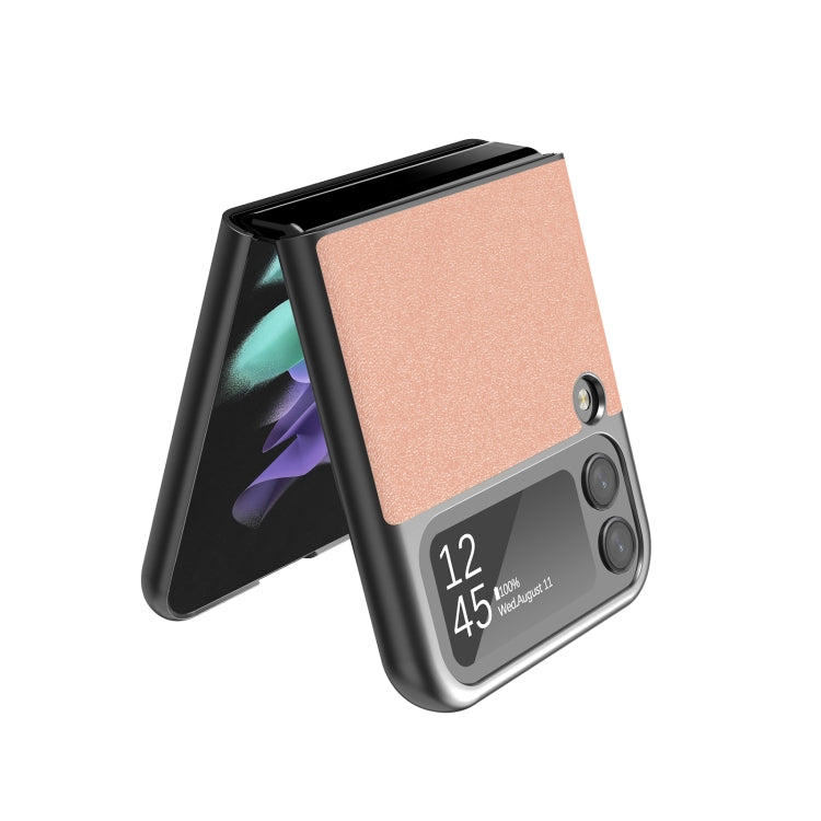For Samsung Galaxy Z Flip4 5G LC.IMEEKE Shock-resistant Plain Leather All-inclusive Protective Case