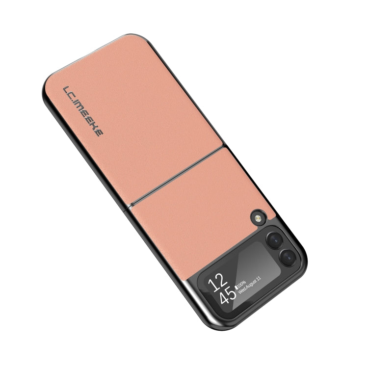 For Samsung Galaxy Z Flip4 5G LC.IMEEKE Shock-resistant Plain Leather All-inclusive Protective Case