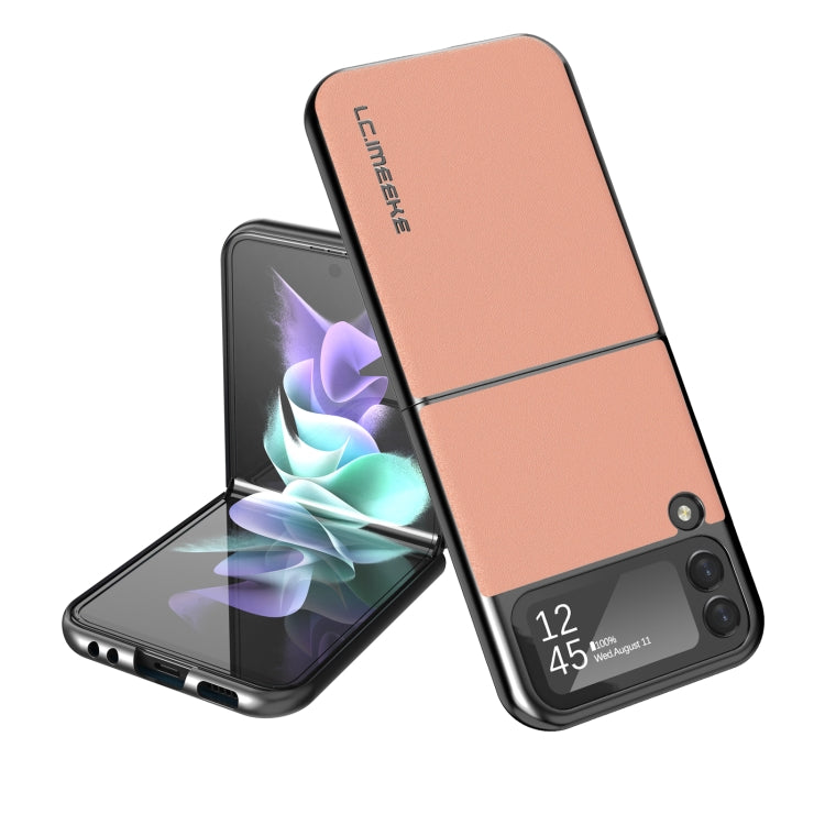 For Samsung Galaxy Z Flip4 5G LC.IMEEKE Shock-resistant Plain Leather All-inclusive Protective Case