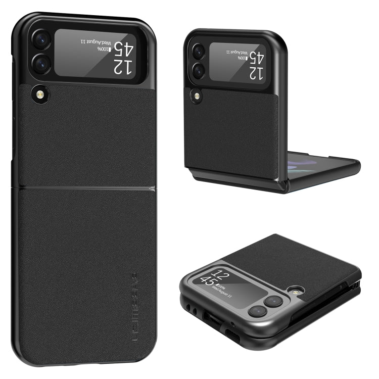 For Samsung Galaxy Z Flip4 5G LC.IMEEKE Shock-resistant Plain Leather All-inclusive Protective Case
