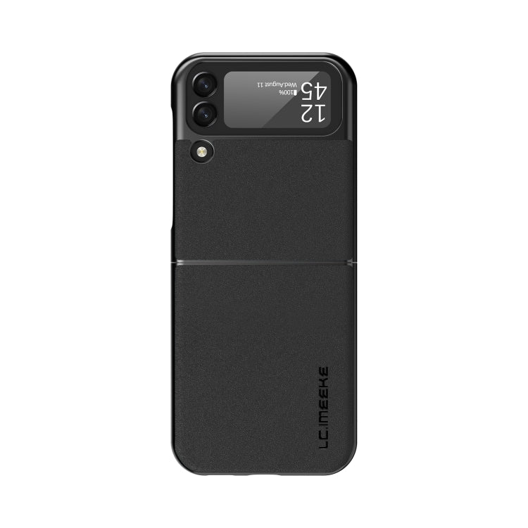 For Samsung Galaxy Z Flip4 5G LC.IMEEKE Shock-resistant Plain Leather All-inclusive Protective Case