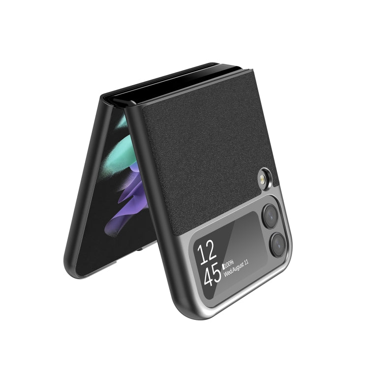 For Samsung Galaxy Z Flip4 5G LC.IMEEKE Shock-resistant Plain Leather All-inclusive Protective Case