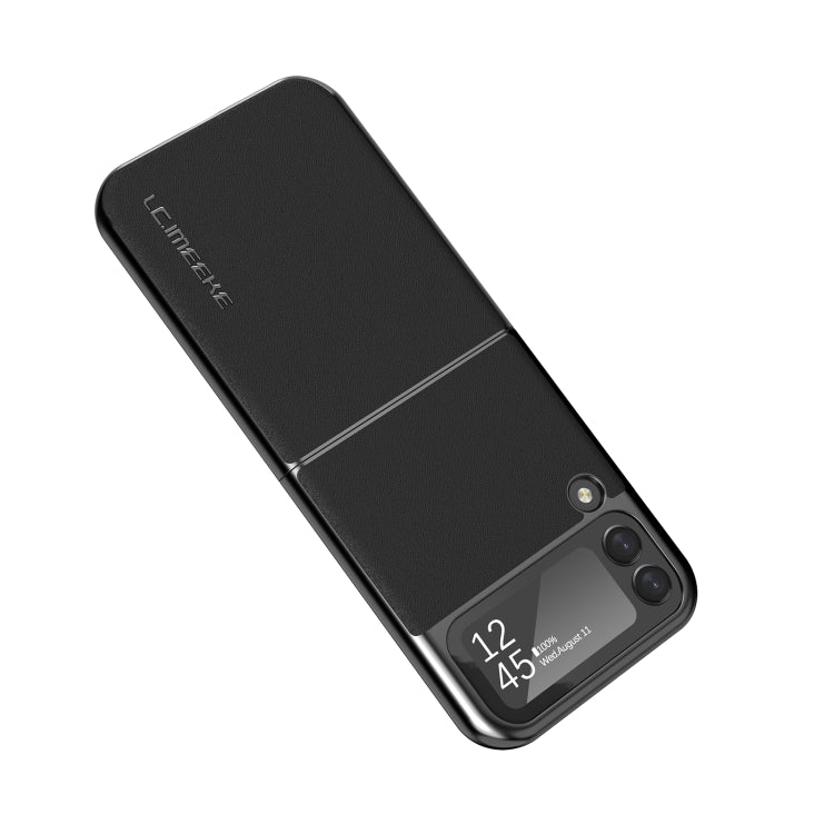 For Samsung Galaxy Z Flip4 5G LC.IMEEKE Shock-resistant Plain Leather All-inclusive Protective Case