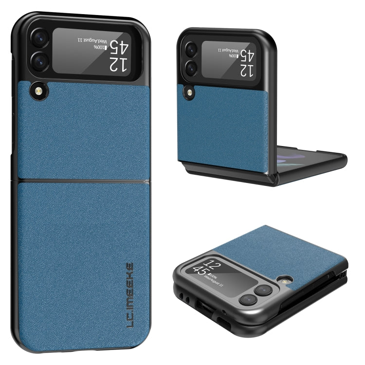 For Samsung Galaxy Z Flip4 5G LC.IMEEKE Shock-resistant Plain Leather All-inclusive Protective Case
