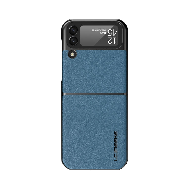 For Samsung Galaxy Z Flip4 5G LC.IMEEKE Shock-resistant Plain Leather All-inclusive Protective Case