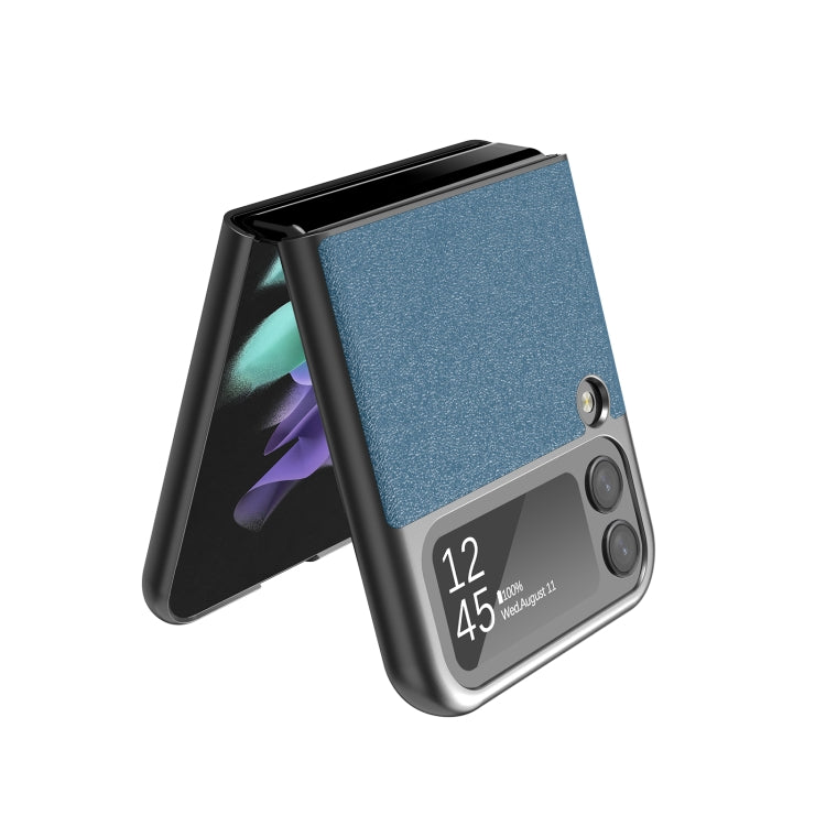 For Samsung Galaxy Z Flip4 5G LC.IMEEKE Shock-resistant Plain Leather All-inclusive Protective Case