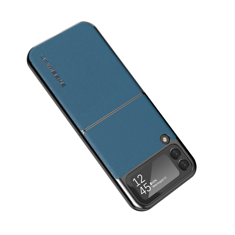 For Samsung Galaxy Z Flip4 5G LC.IMEEKE Shock-resistant Plain Leather All-inclusive Protective Case