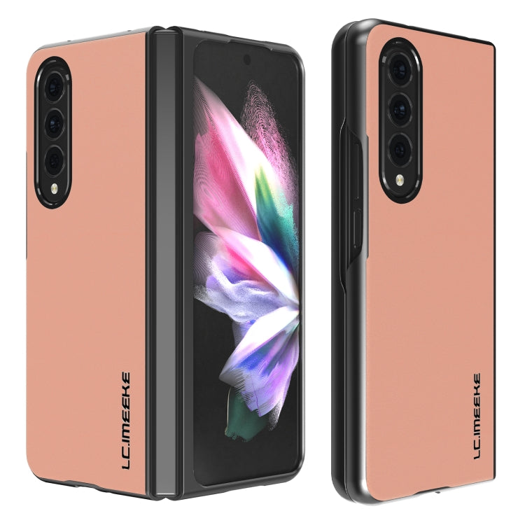 For Samsung Galaxy Z Fold4 5G LC.IMEEKE Shock-resistant Plain Leather All-inclusive Protective Case