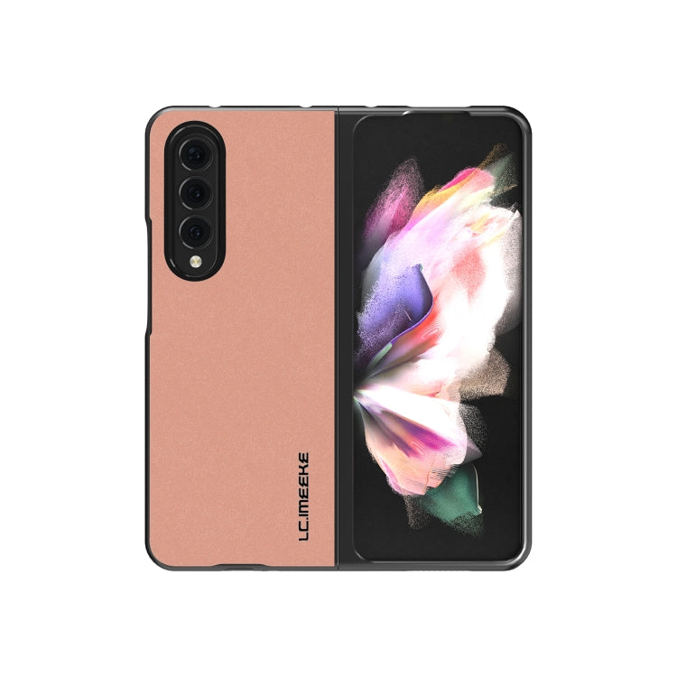 For Samsung Galaxy Z Fold4 5G LC.IMEEKE Shock-resistant Plain Leather All-inclusive Protective Case