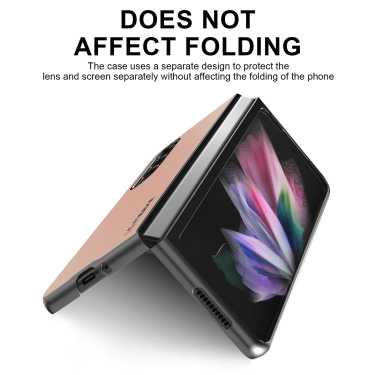 For Samsung Galaxy Z Fold4 5G LC.IMEEKE Shock-resistant Plain Leather All-inclusive Protective Case