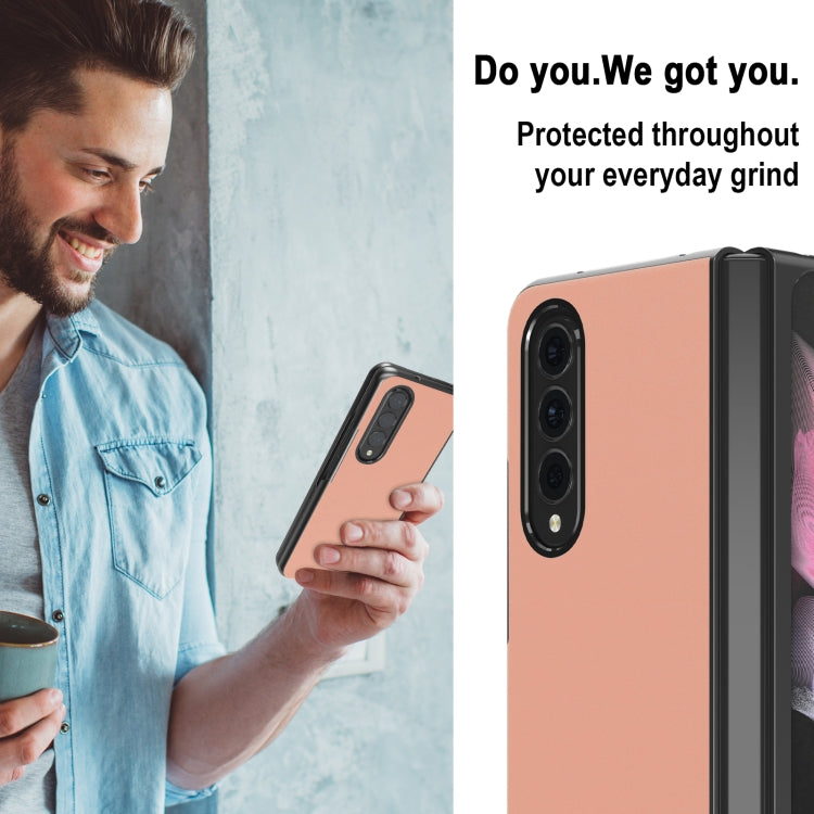 For Samsung Galaxy Z Fold4 5G LC.IMEEKE Shock-resistant Plain Leather All-inclusive Protective Case