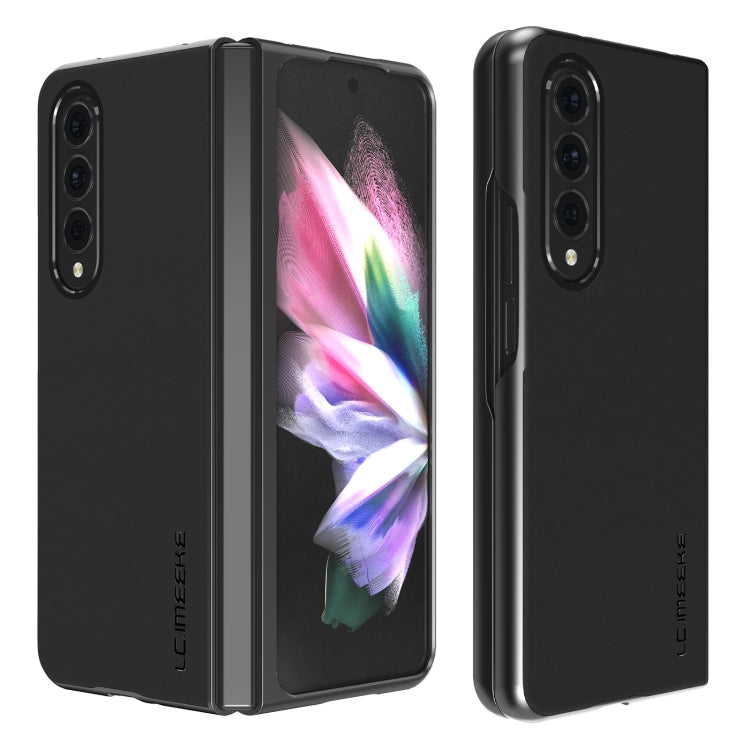 For Samsung Galaxy Z Fold4 5G LC.IMEEKE Shock-resistant Plain Leather All-inclusive Protective Case