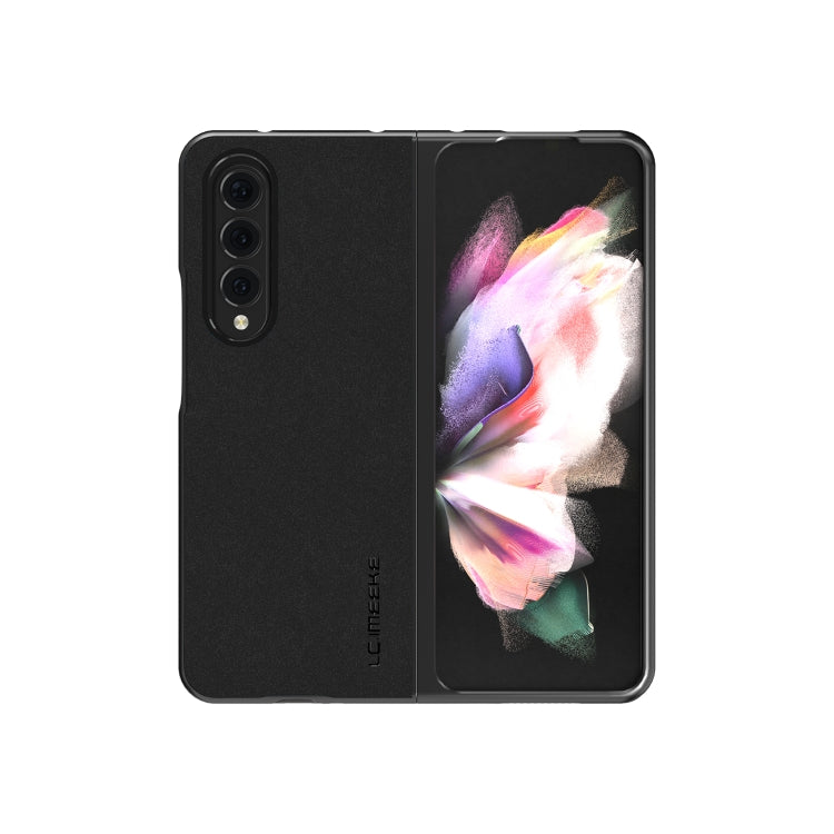 For Samsung Galaxy Z Fold4 5G LC.IMEEKE Shock-resistant Plain Leather All-inclusive Protective Case