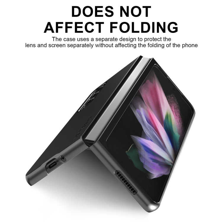 For Samsung Galaxy Z Fold4 5G LC.IMEEKE Shock-resistant Plain Leather All-inclusive Protective Case