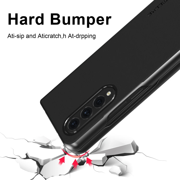 For Samsung Galaxy Z Fold4 5G LC.IMEEKE Shock-resistant Plain Leather All-inclusive Protective Case