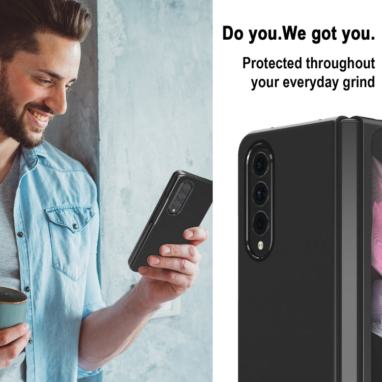 For Samsung Galaxy Z Fold4 5G LC.IMEEKE Shock-resistant Plain Leather All-inclusive Protective Case