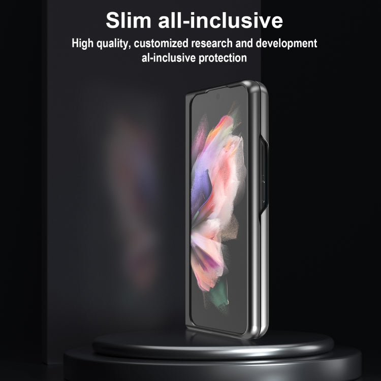 For Samsung Galaxy Z Fold4 5G LC.IMEEKE Shock-resistant Plain Leather All-inclusive Protective Case
