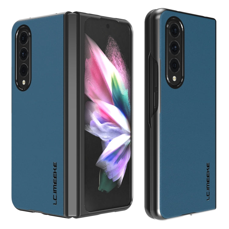 For Samsung Galaxy Z Fold4 5G LC.IMEEKE Shock-resistant Plain Leather All-inclusive Protective Case