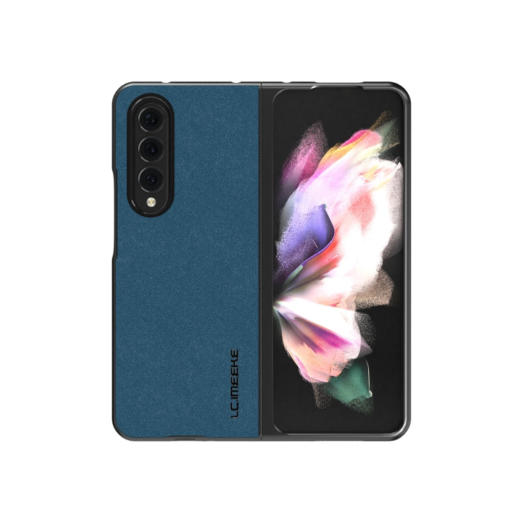 For Samsung Galaxy Z Fold4 5G LC.IMEEKE Shock-resistant Plain Leather All-inclusive Protective Case