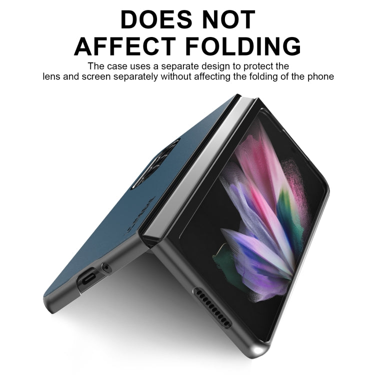 For Samsung Galaxy Z Fold4 5G LC.IMEEKE Shock-resistant Plain Leather All-inclusive Protective Case