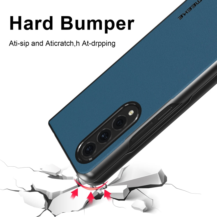 For Samsung Galaxy Z Fold4 5G LC.IMEEKE Shock-resistant Plain Leather All-inclusive Protective Case