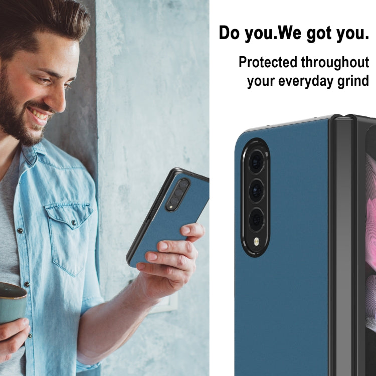 For Samsung Galaxy Z Fold4 5G LC.IMEEKE Shock-resistant Plain Leather All-inclusive Protective Case