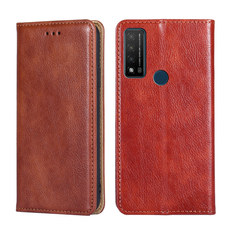 For TCL 20 R 5G / Bremen / 20 AX 5G Gloss Oil Solid Color Magnetic Leather Phone Case