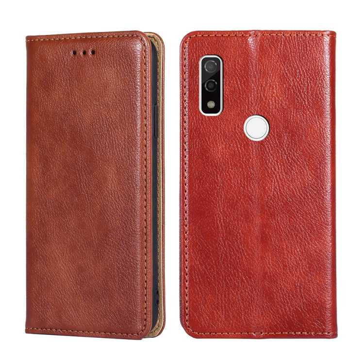 For Fujitsu Arrows WE F-51B Gloss Oil Solid Color Magnetic Leather Phone Case