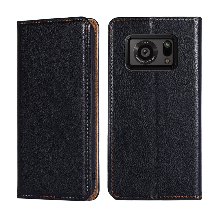 For Sharp Aquos R6 Gloss Oil Solid Color Magnetic Leather Phone Case