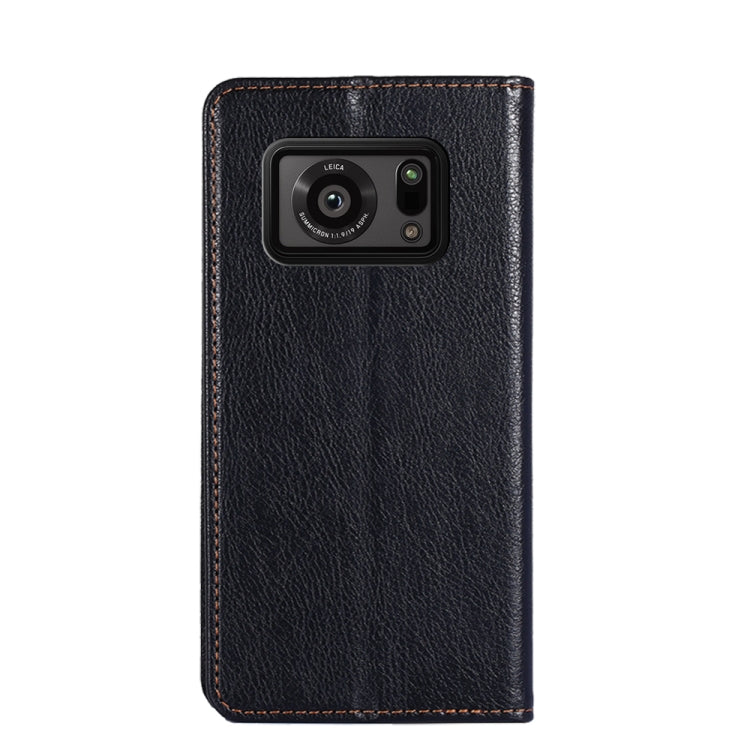 For Sharp Aquos R6 Gloss Oil Solid Color Magnetic Leather Phone Case