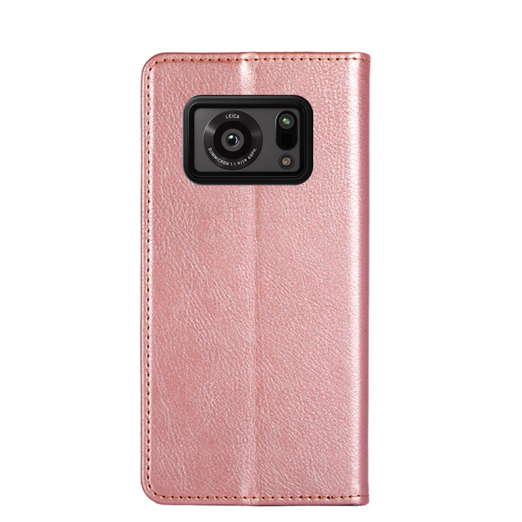 For Sharp Aquos R6 Gloss Oil Solid Color Magnetic Leather Phone Case