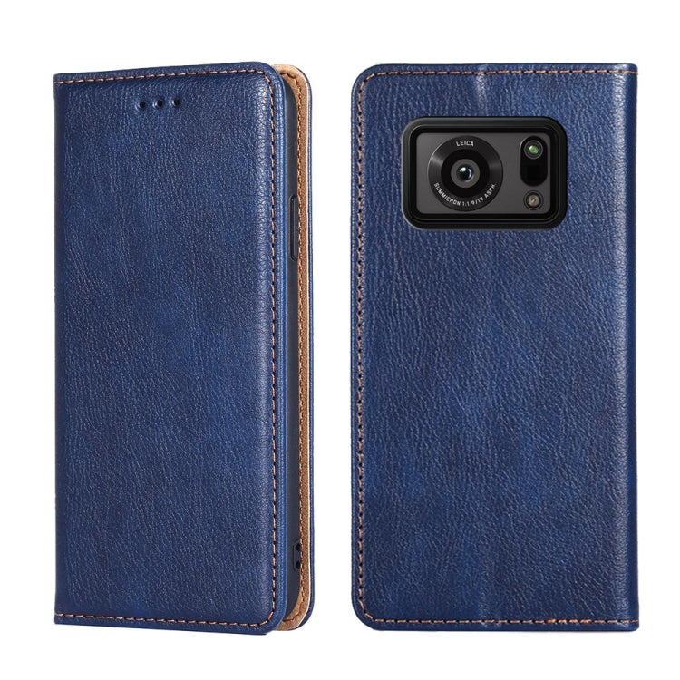 For Sharp Aquos R6 Gloss Oil Solid Color Magnetic Leather Phone Case