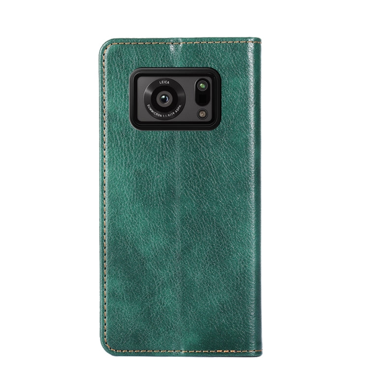 For Sharp Aquos R6 Gloss Oil Solid Color Magnetic Leather Phone Case