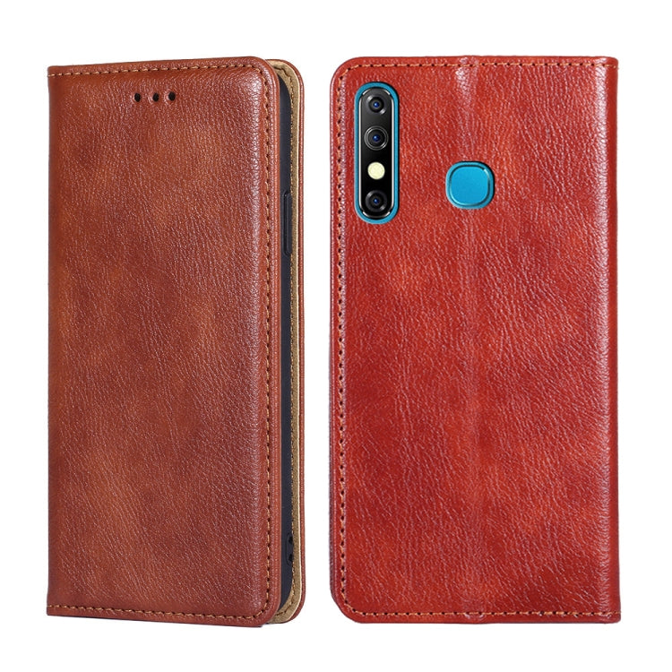 For Infinix Hot 8 / Hot 8 Lite X650 X650B Gloss Oil Solid Color Magnetic Leather Phone Case