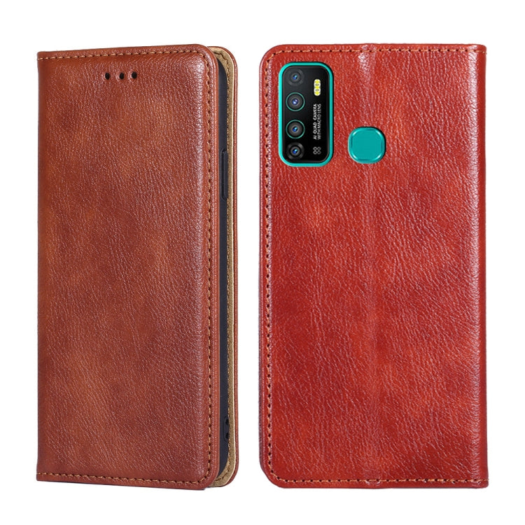 For Infinix Hot 9 / Note 7 Lite X655C Gloss Oil Solid Color Magnetic Leather Phone Case