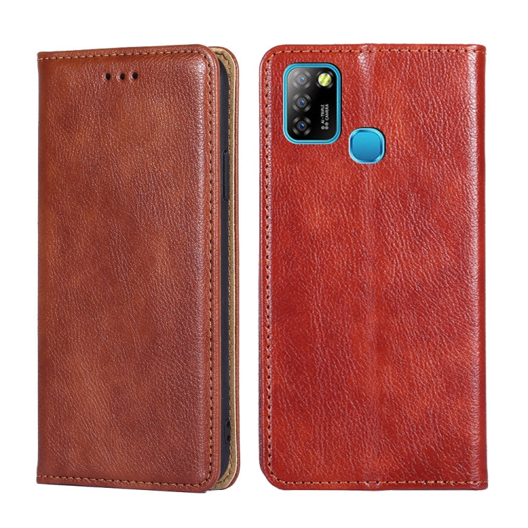 For Infinix Hot 10 Lite / Smart 5 X657 Gloss Oil Solid Color Magnetic Leather Phone Case