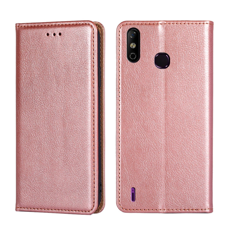For Infinix Smart 4 X653 Gloss Oil Solid Color Magnetic Leather Phone Case
