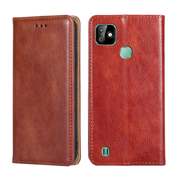 For Infinix Smart HD 2021 X612 Gloss Oil Solid Color Magnetic Leather Phone Case