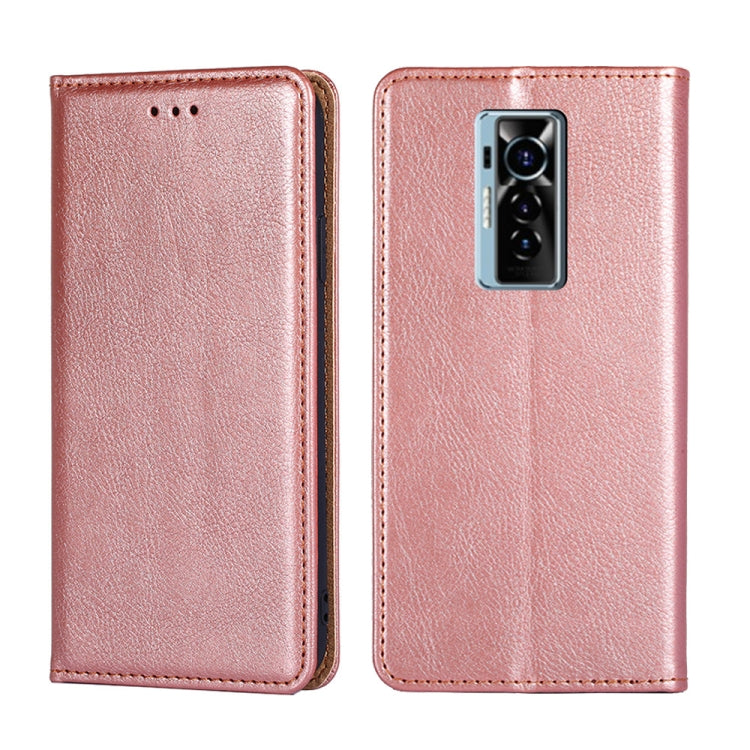 For Tecno Phantom X Gloss Oil Solid Color Magnetic Leather Phone Case