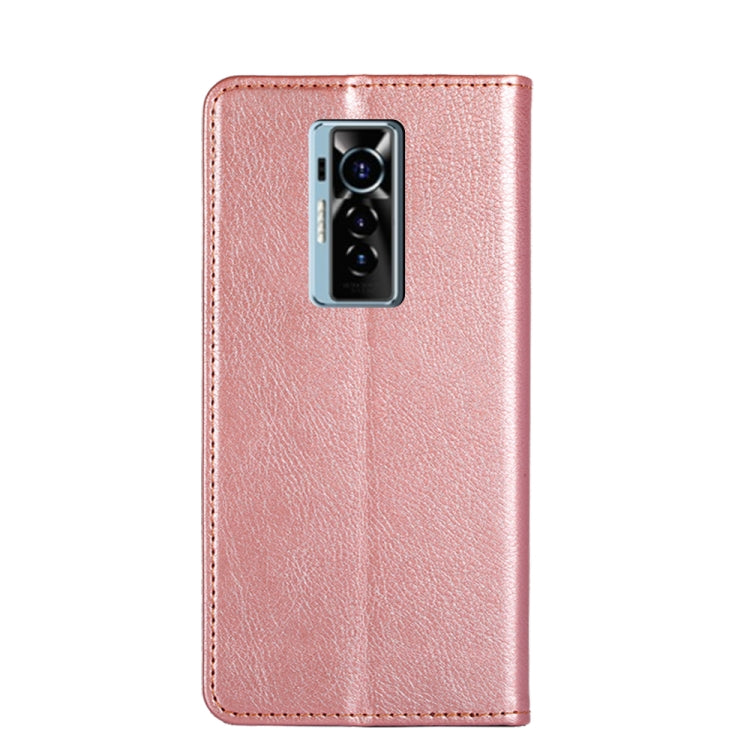 For Tecno Phantom X Gloss Oil Solid Color Magnetic Leather Phone Case