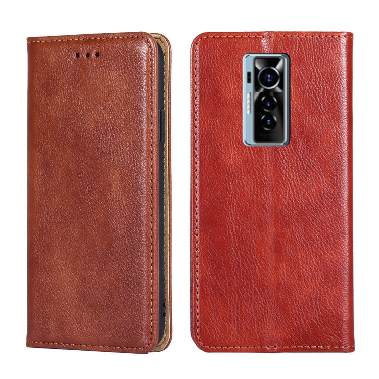 For Tecno Phantom X Gloss Oil Solid Color Magnetic Leather Phone Case